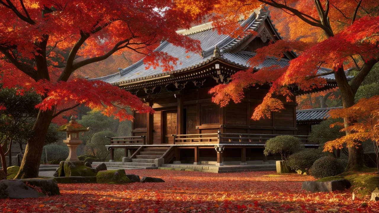 紅葉の寺院